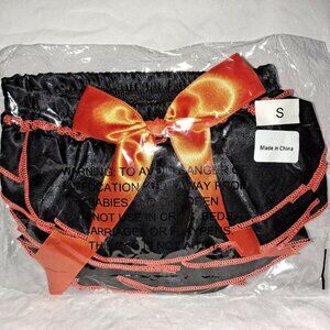 New BABY BLOOMERS Orange Black Ruffle Bow Pants diaper cover Small 6-12 month
